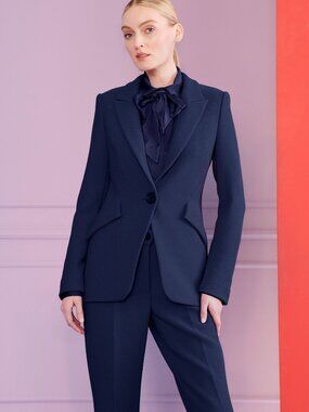 Talbots Women’s Navy Single-Button Blazer and Matching Trousers 16